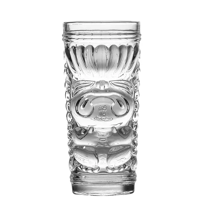 Bar Tiki Lunettes Tiki Mug - Gobelets transparents en verre de style hawaïen