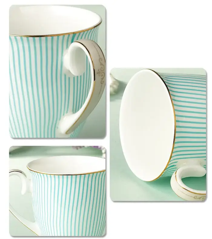 Tasses à thé élégantes en céramique purifiée britannique