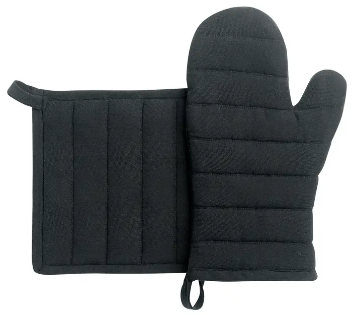 Lot gant/manique recycl Jona Noir 15 x 30