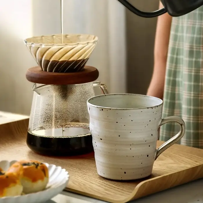 Tasse à café en grès artisanal Vintage faite à la main