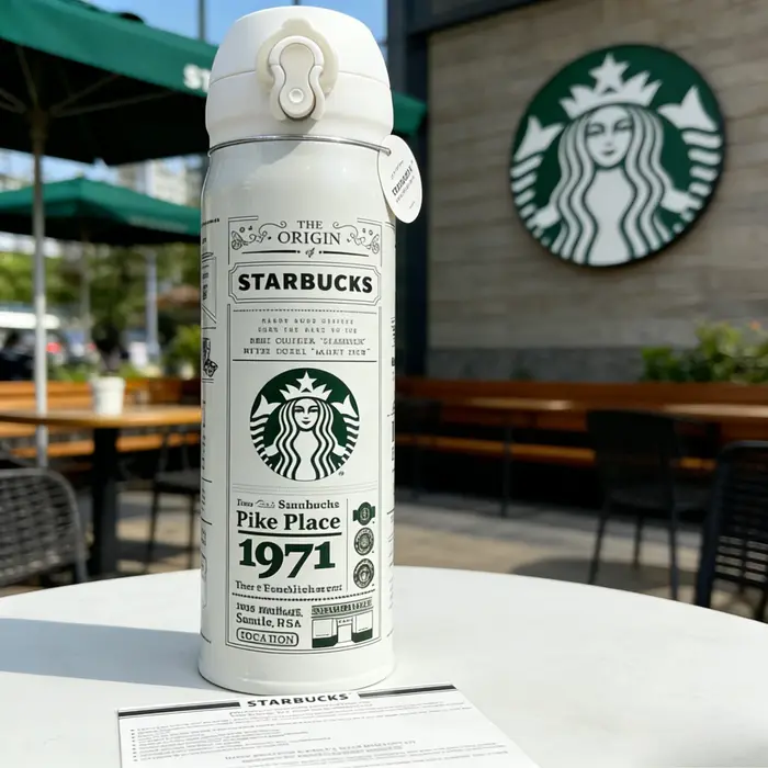 Starbucks 1971 Heritage Series – Tasse isotherme noire et blanche