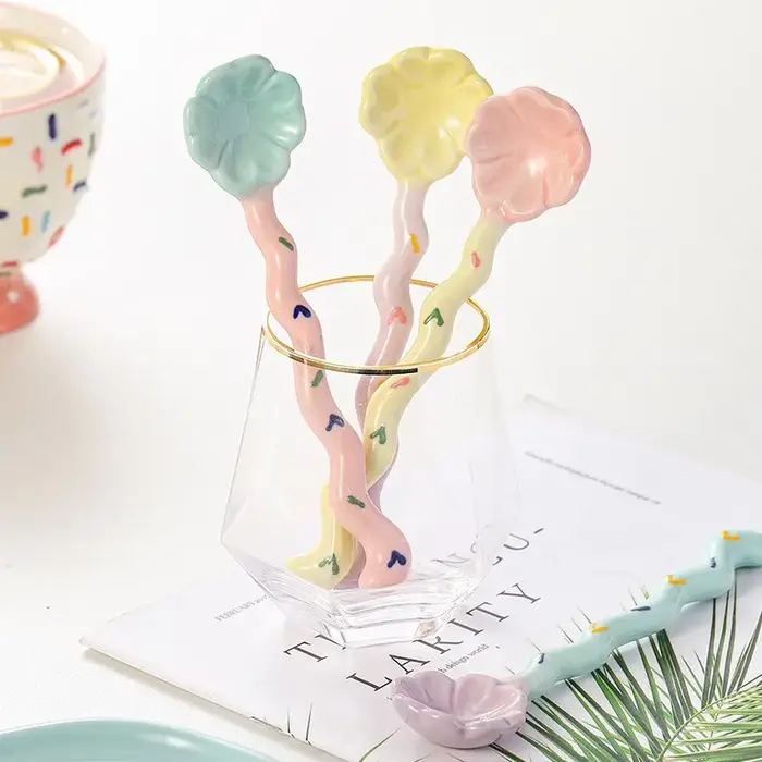 Cuillère à soupe en céramique Kawaii