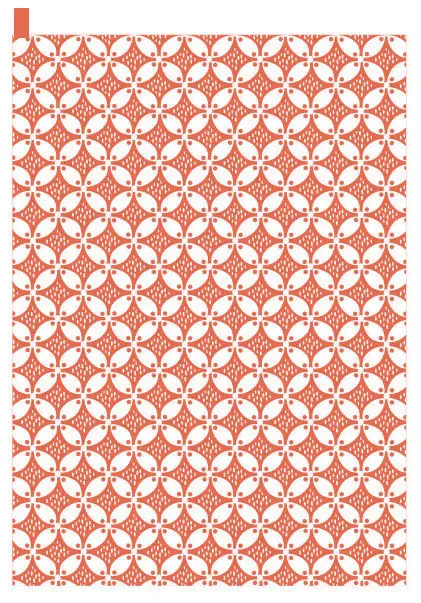 Torchon Fatou recycl Corail 50 x 70