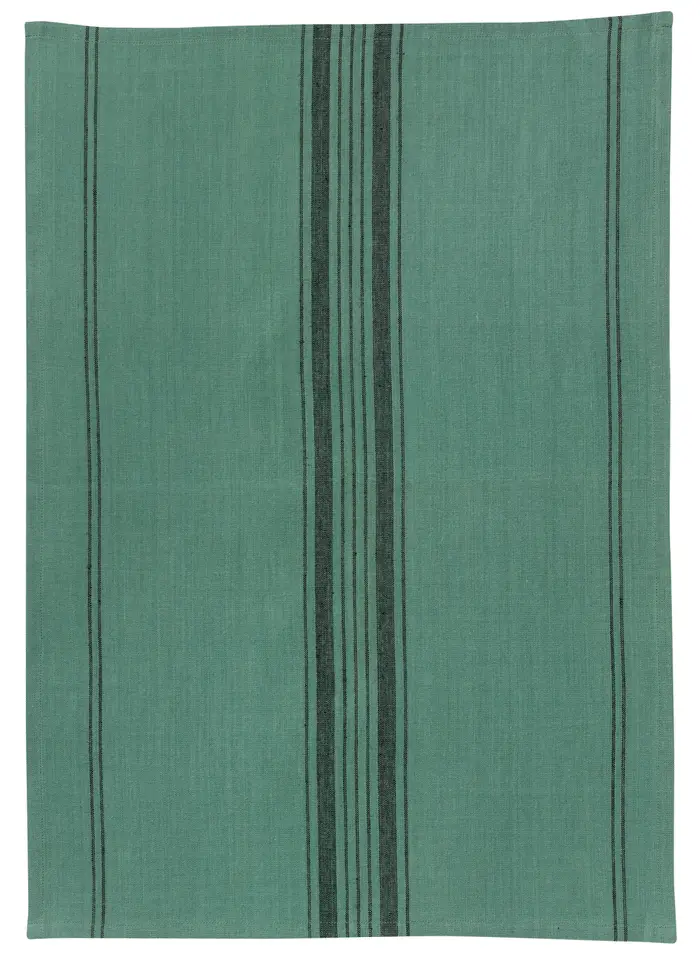 Torchon Metis Kilia rayures Vert de gris 50 x 70