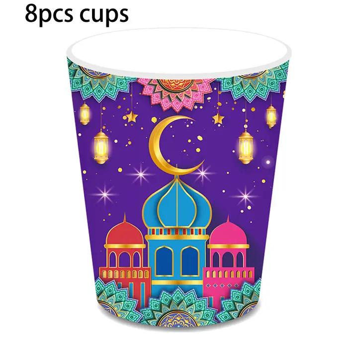 Eid Ramadan Mubarak fête vaisselle jetable ensembles islamique musulman Eid-ul-fitr lune étoile Fest