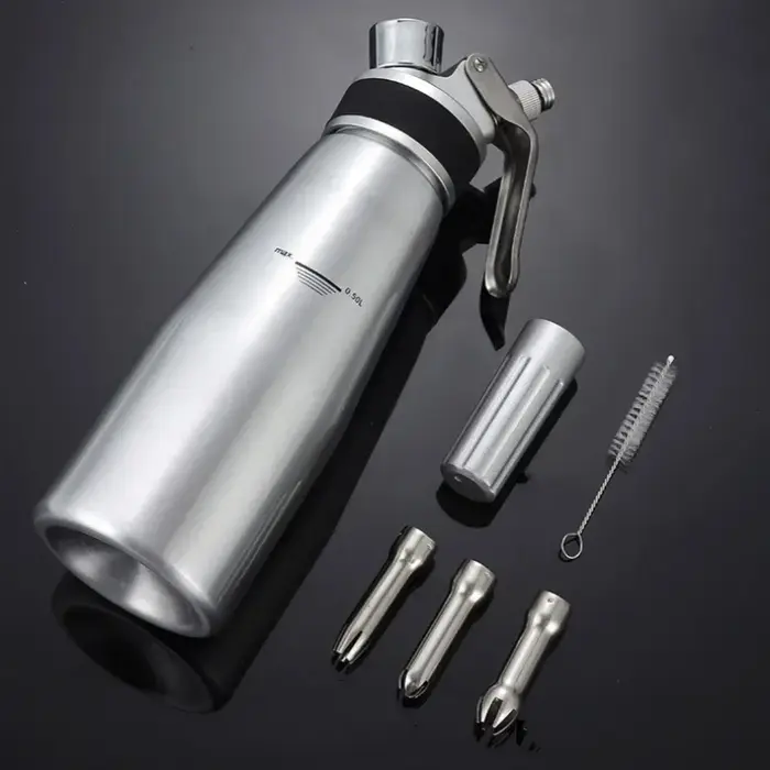 Pistolet à crème fouettée de 500/1000ml, distributeur de crème, pistolet à douille de gâteau en acie