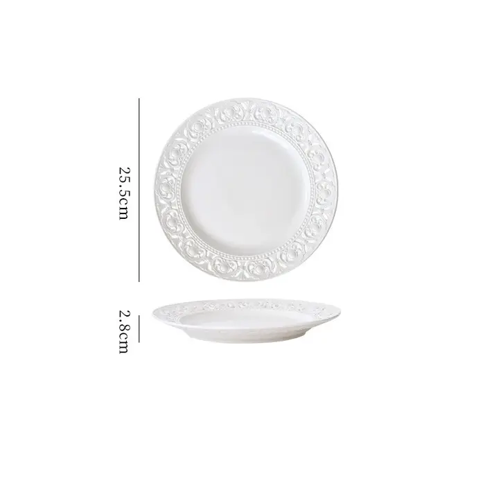 Assiette en céramique creuse gaufrée de style rétro français