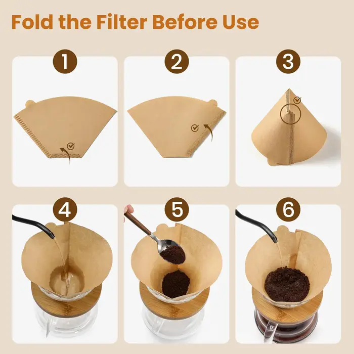 100 filtres à café cônes 2-12 tasses