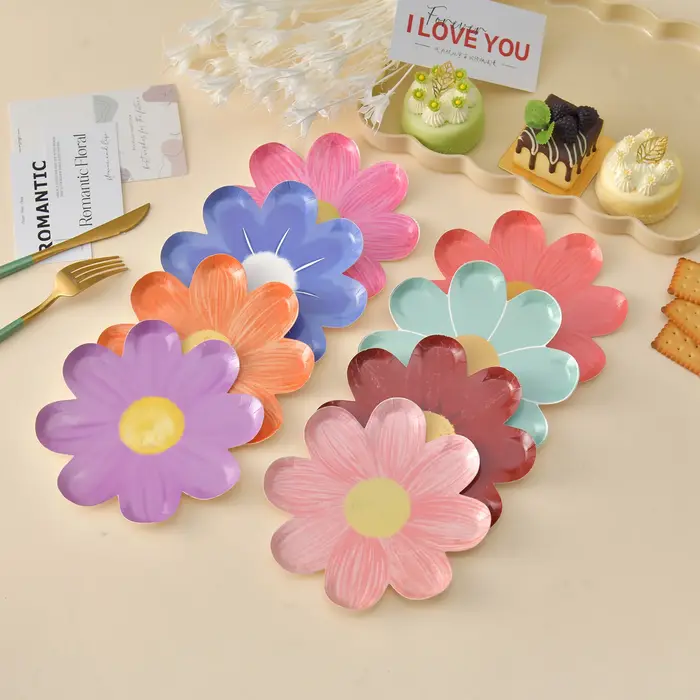 Assiette en papier marguerite jetable