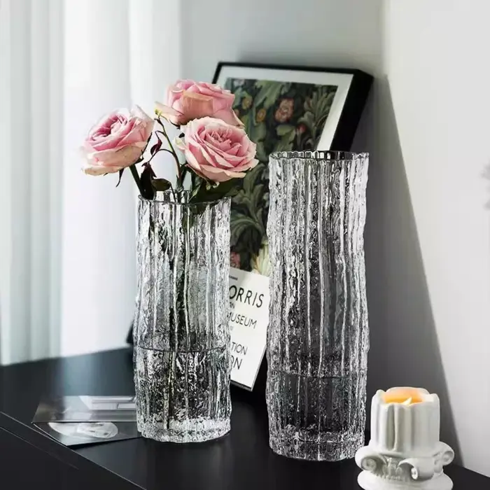 Vase de Glacier européen en verre Transparent