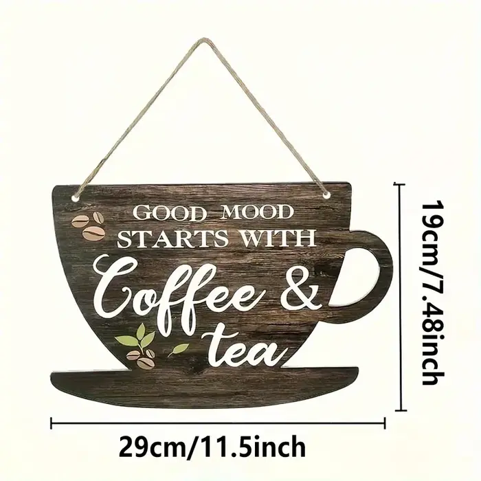 1 ensemble de panneaux de café et de thé rustiques en bois