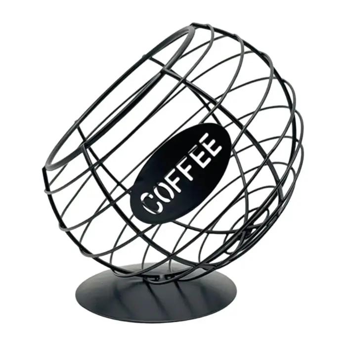 Organisateur de capsules de café en fil de fer, panier de rangement pour bar à café et comptoir