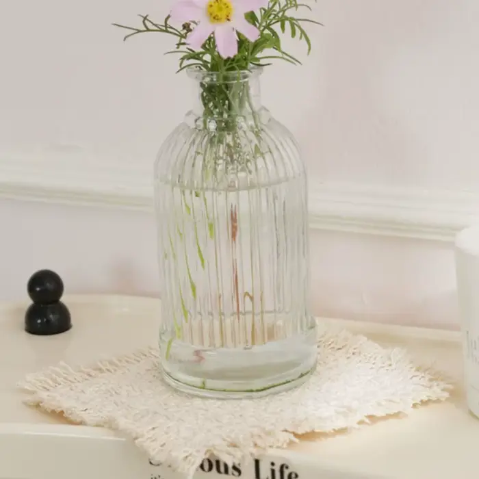 Nouveau set de table en coton de couleur beige