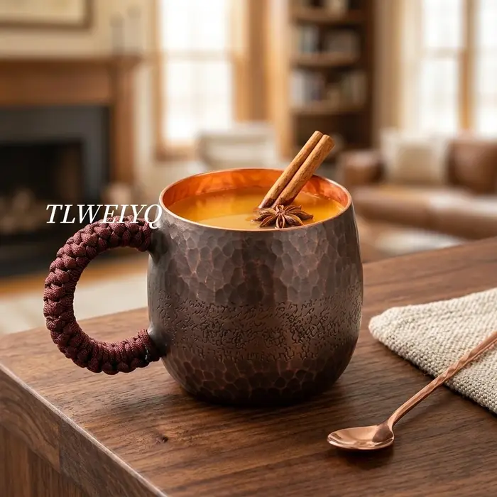 Mug à café en cuivre, large ouverture pour le petit-déjeuner à la maison