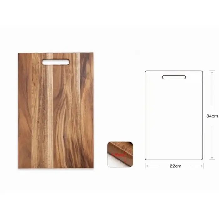 Planche à découper carrée en bois d'acacia massif