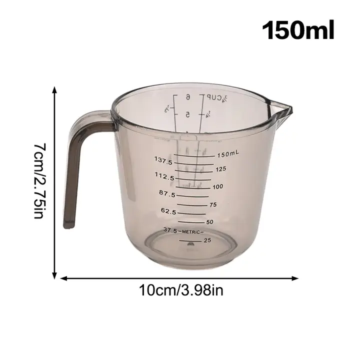 Gobelets à mesurer pour liquide de cuisson, 1 pièce, tasse à échelle PS, bécher en plastique pour me