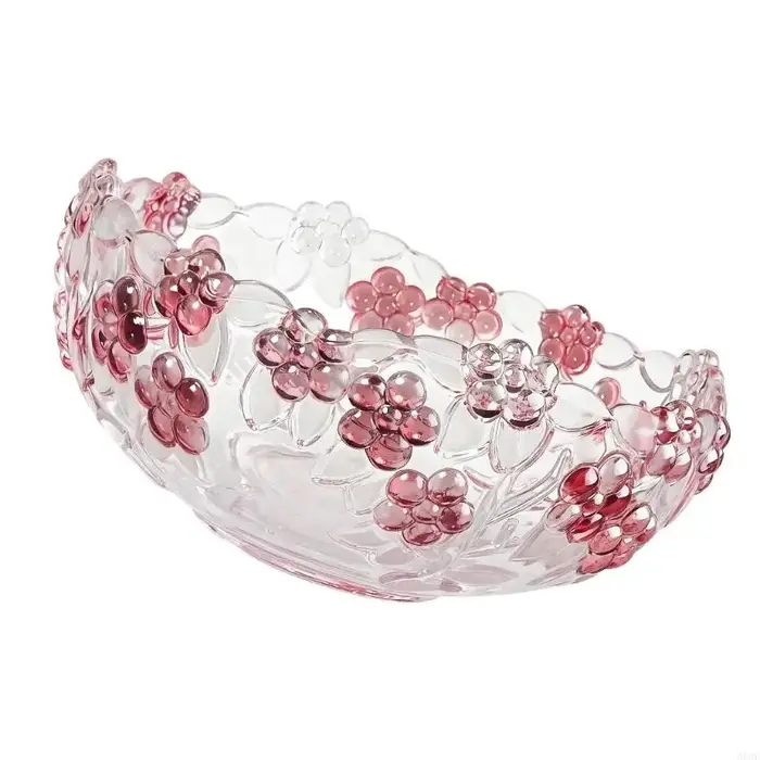 Bol service en verre transparent artistique
