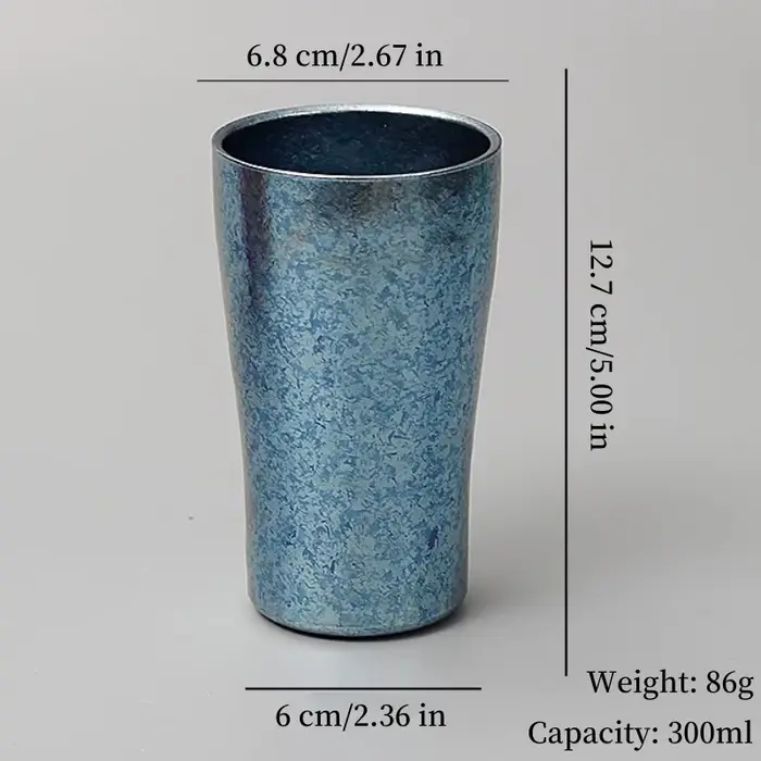 Tasse à café Vintage en titane pur, créativité Double couche Texture d'arbre tissage petit déjeuner