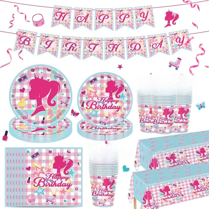 Lot de 20 couverts de fête rose rouge