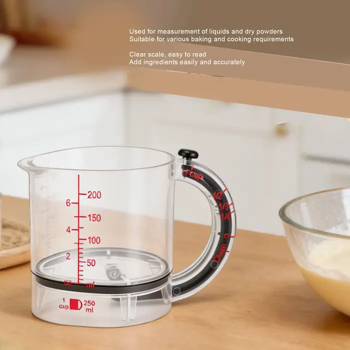 Tasse à mesurer réglable 4 en 1 multifonctionnelle avec base pour la cuisine