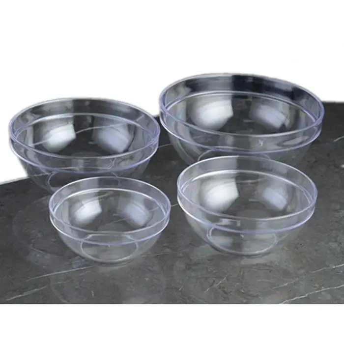 Bol à salade rond en acrylique, vaisselle domestique transparente épaissie, bol en plastique de qual
