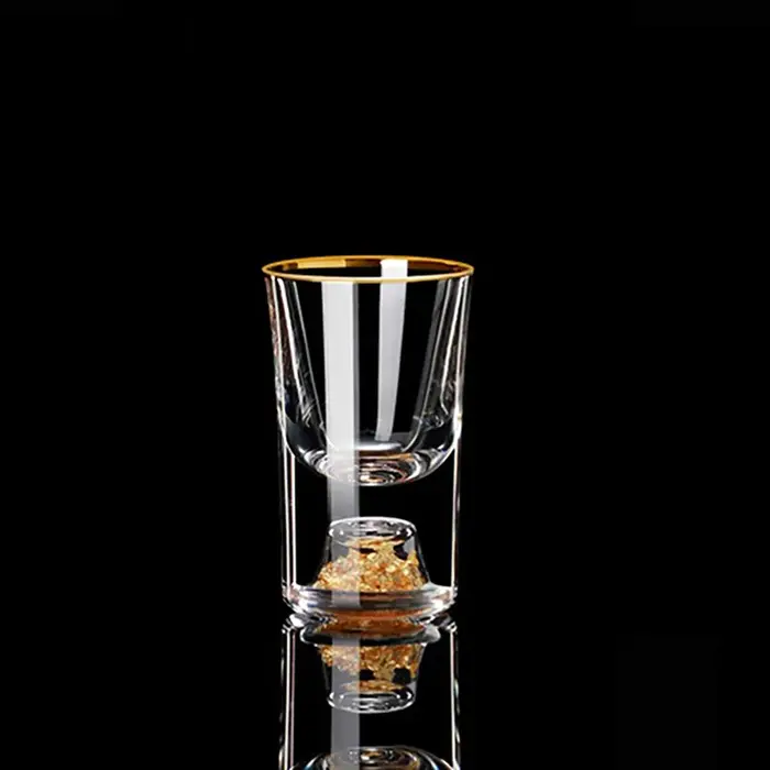 Verre à certifiée en cristal de luxe, verre à saké Shochu, double verre astronomique, feuille d'or, 