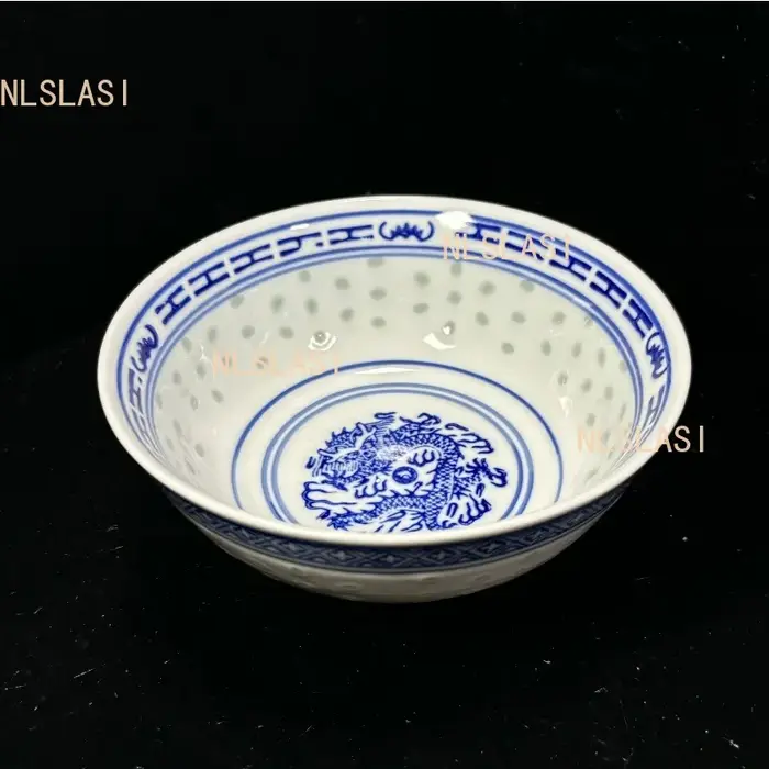 Filles à soupe ramen en porcelaine bleu et blanc, vaisselle en céramique, bols à riz chinois, motif