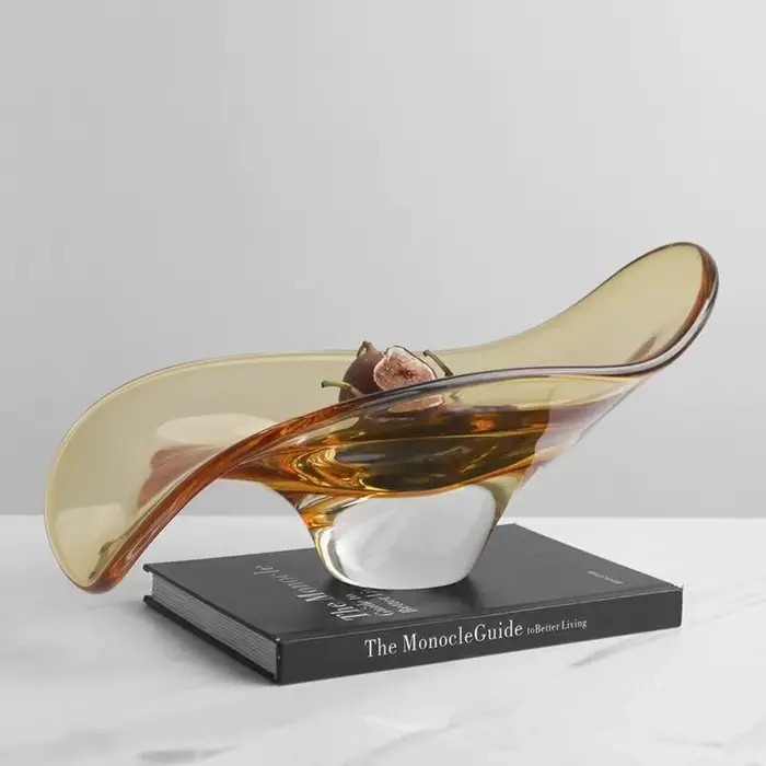 Bol en verre géométrique plateau à fruits