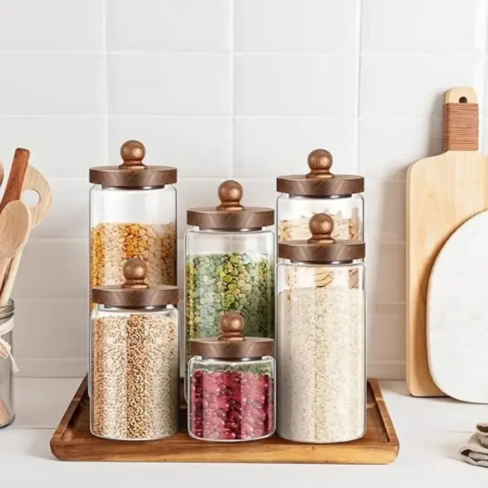 Bocal hermétique en verre pour grains de café