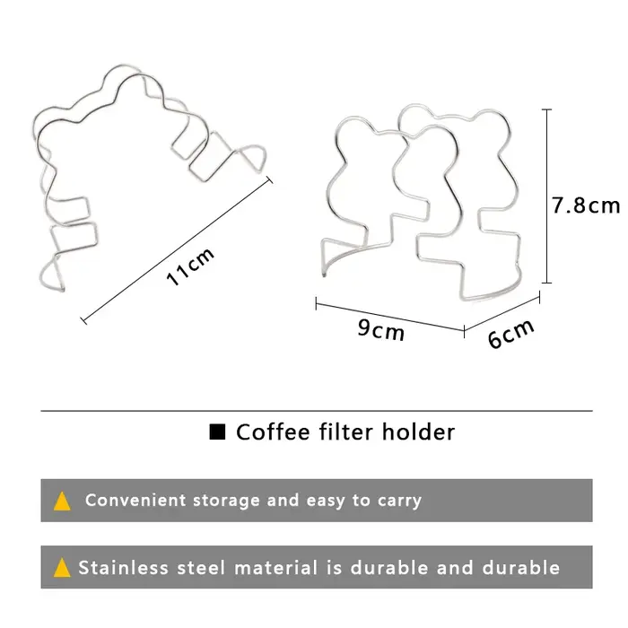Porte-café de style japonais avec crochet d'oreille, porte-sac en papier filtre, en acier inoxydable