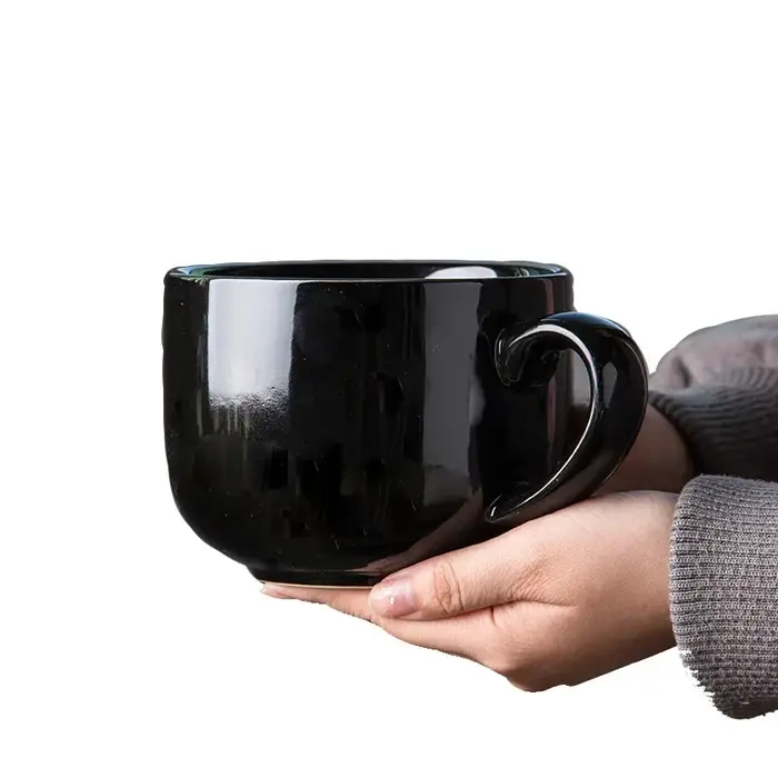 Tasse à café en céramique de grande capacité avec cuillère