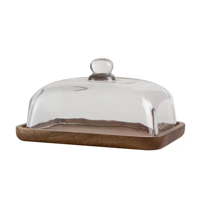Assiette à gâteau en bambou et bois