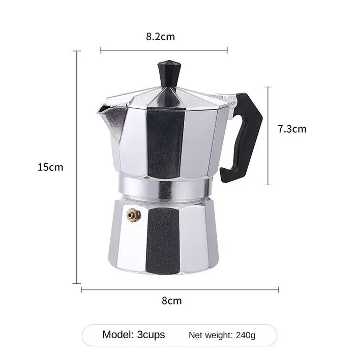 Vente en gros de cafetières à moka octogonales en acier inoxydable et d'autres outils à café europée