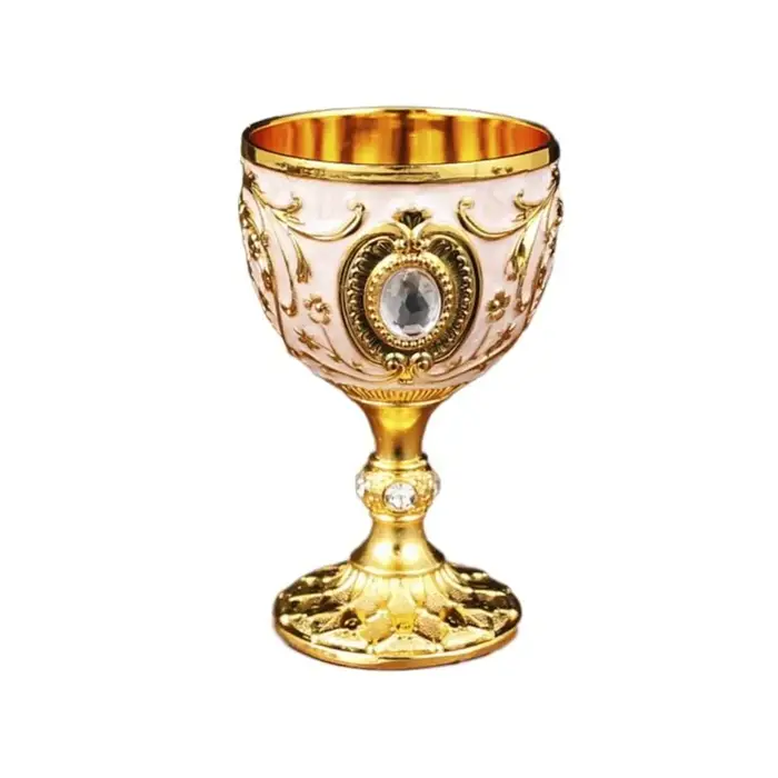 Tasse à vin en métal Vintage en relief, gobelet Anti-casse de Style européen, verres à vin incrustés