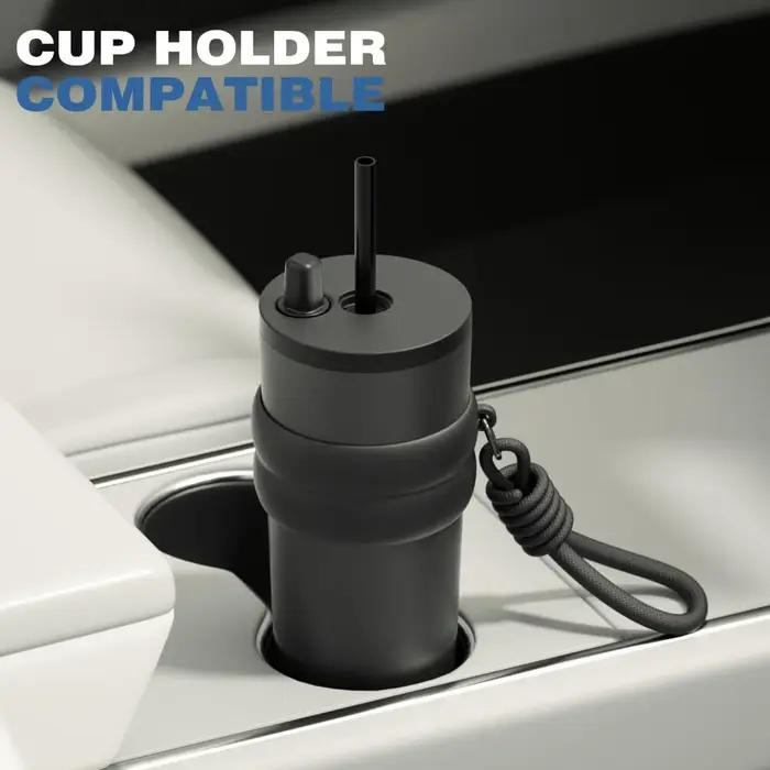 Thermos de voyage 700 ml/23 oz avec paille et couvercle anti-fuite