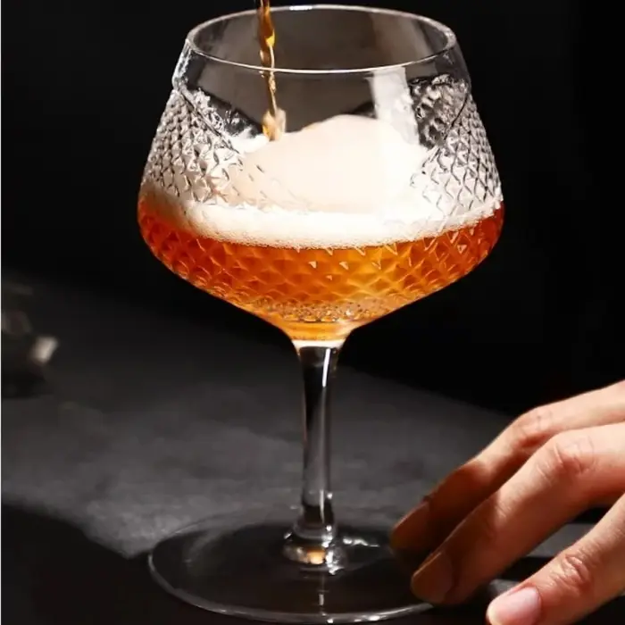 Gin and Tonic-Verre à Vin Gravé au Diamant
