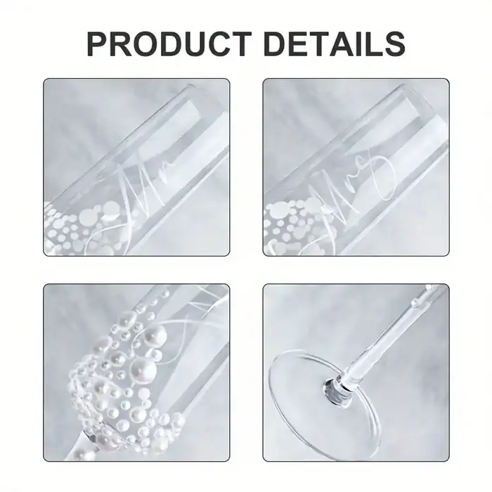 Verres en perles de cristal élégants pour Champagne