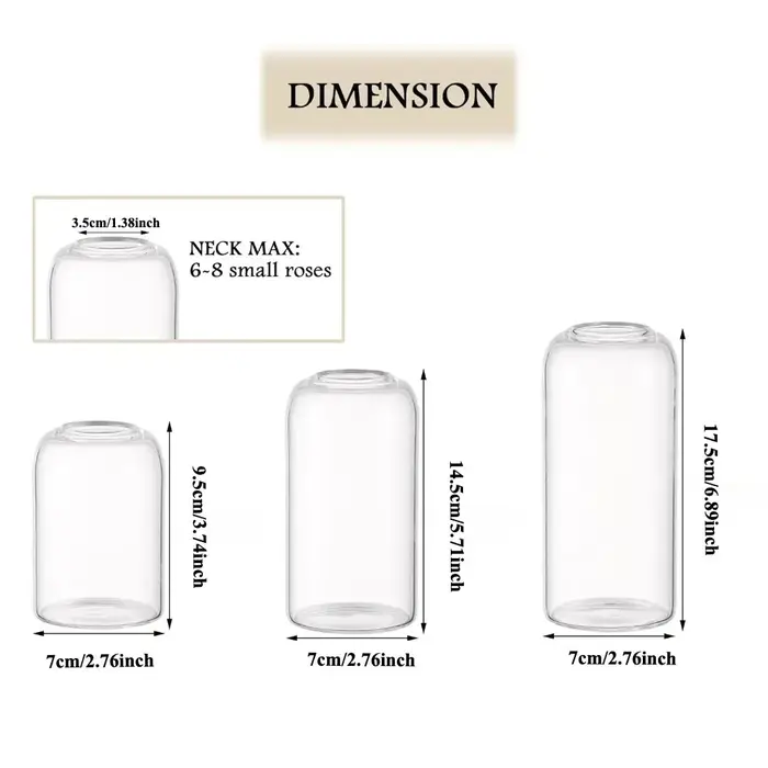 Vase en verre cylindrique moderne