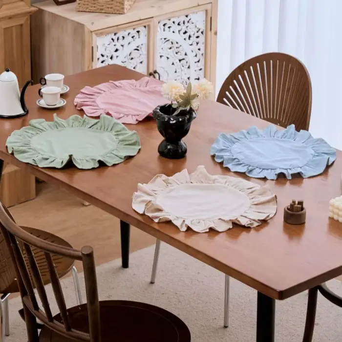 Set de table rustique, couleur unie