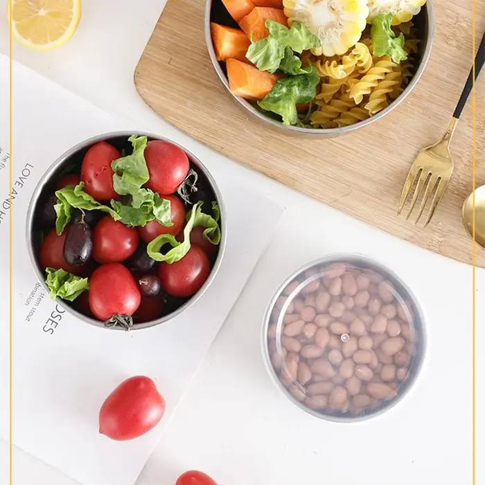 Bol à salade empilable en acier inoxydable