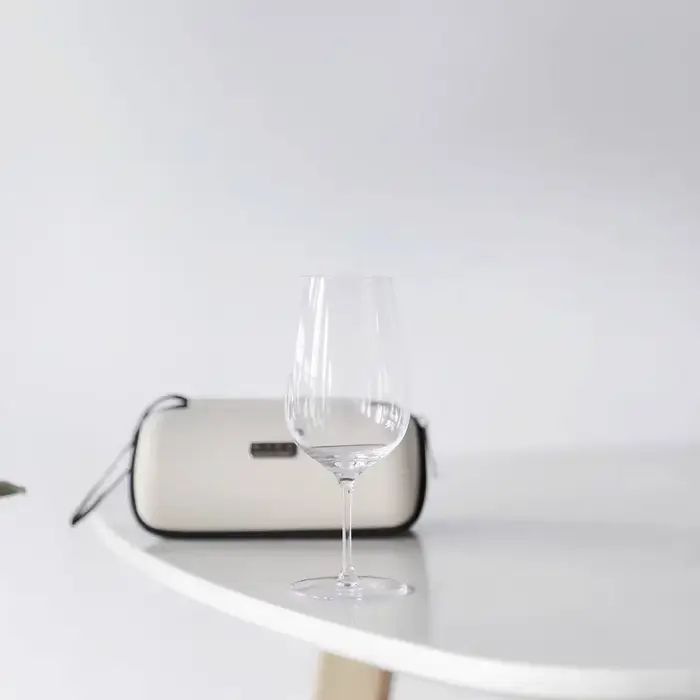 Tasses en cristal pour camping, randonnée, lunettes de voyage avec sac