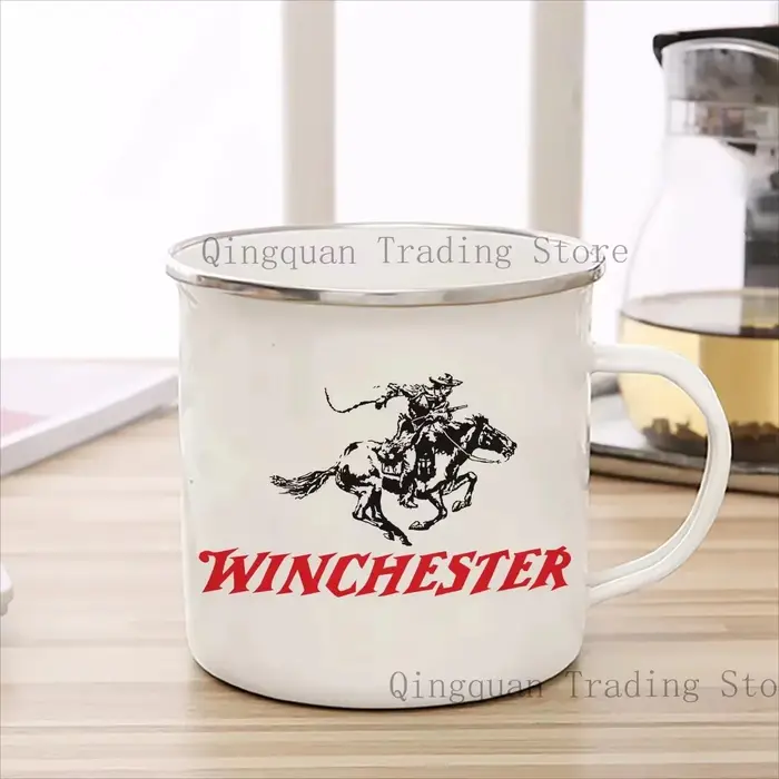 Winchester tasse émaillée tasse à café 11oz céramique café thé cacao tasse poignée thé boisson tasse