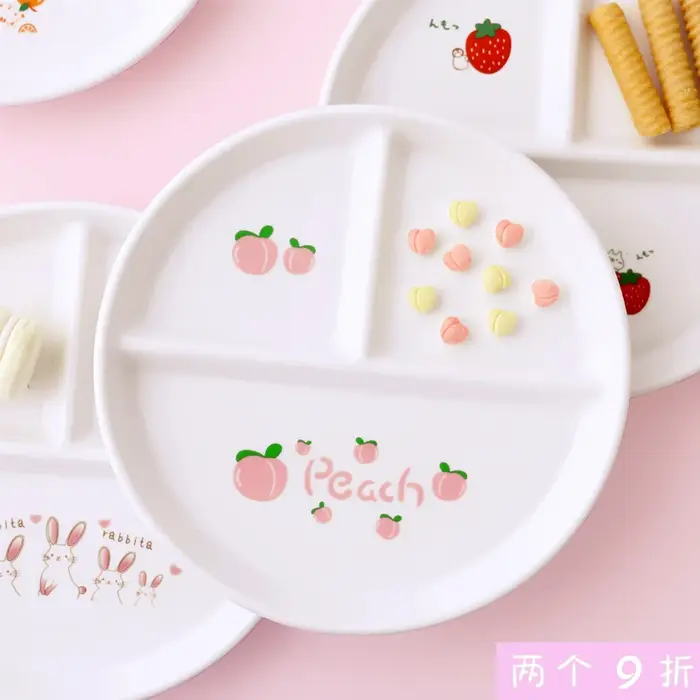 Assiette à manger à trois grilles