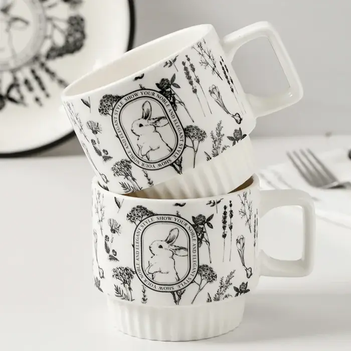 Tasses à café en céramique Animal Rabbit