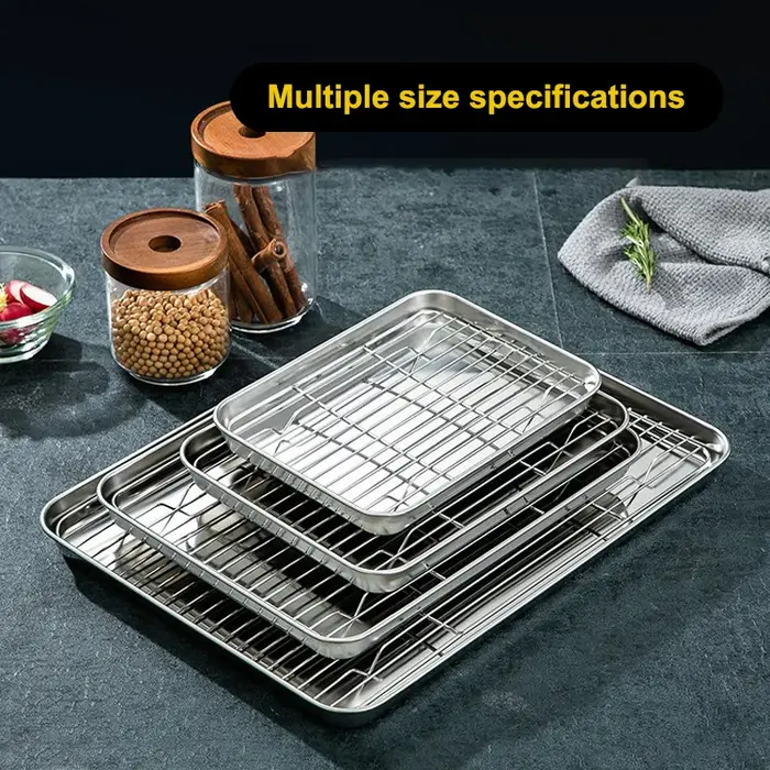 Plateau de cuisson en acier inoxydable avec support de refroidissement amovible
