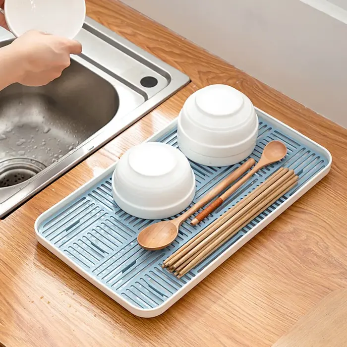 Égouttoir à vaisselle détachable à double couche avec grille de drainage