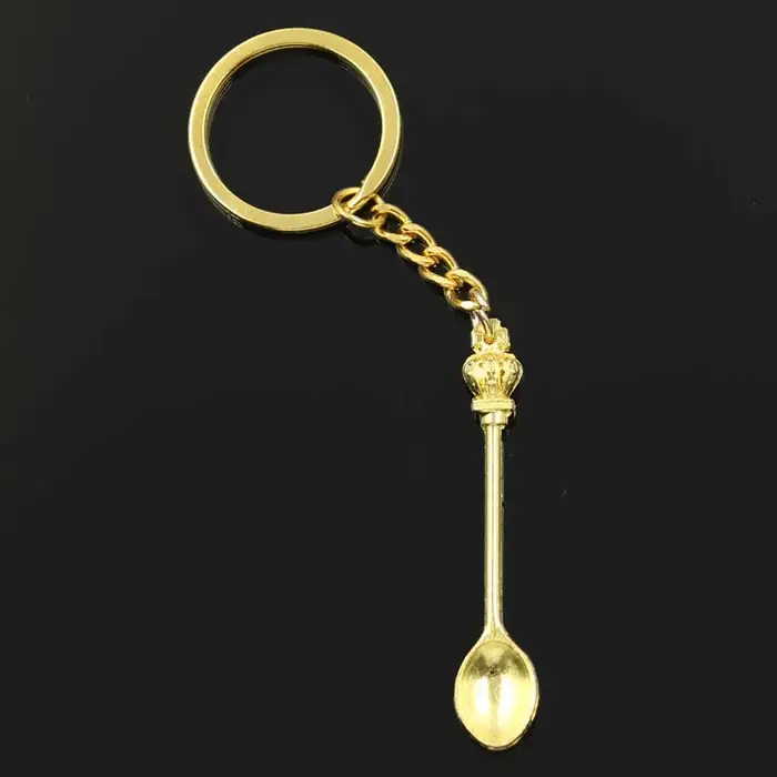 Mini Cuillère avec Porte-Clés pour Dessert, Petite Cuillère de Cuisine Vintage, Cadeau Pendentif DIY