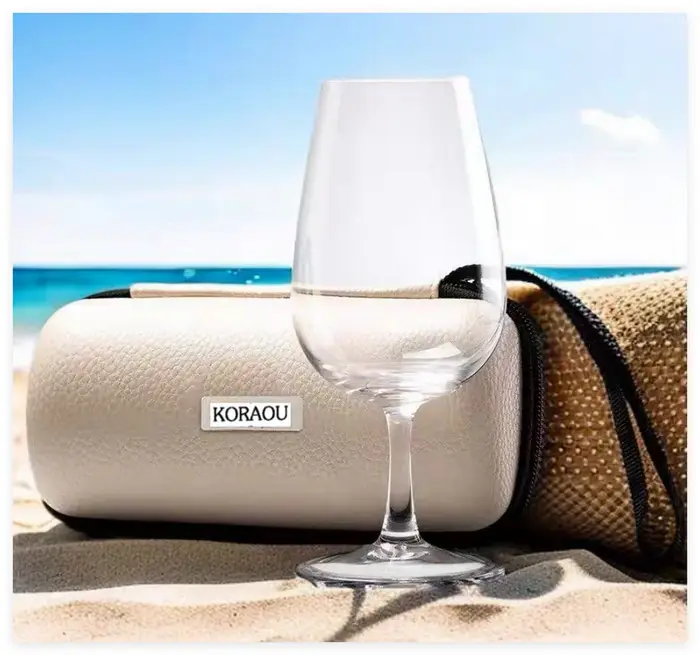 Tasses en cristal pour camping, randonnée, lunettes de voyage avec sac