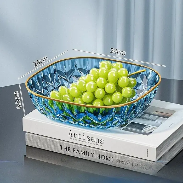 Plateau carré transparent en plastique pour fruits
