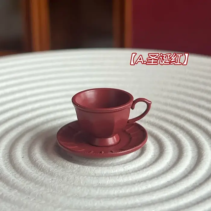 Mini tasse à café Latte, échelle 1/6, avec soucoupe, cuillère, maison de poupée Miniature, vaisselle